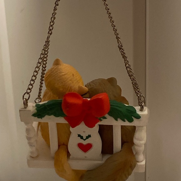 Vintage cat ornament Hallmark Our Christmas Together 1993 cat couple on a Swing - Picture 2 of 16